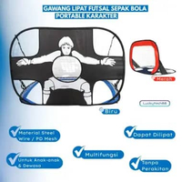 Gawang Futsal Mini Portable Karakter | Gawang SepakBola Portable Biru