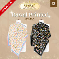 DESINCE Women Bawal Cotton Crepe Printed Tudung Bawal Cotton Crepe Wanita Bidang 45 Bucu Tajam WA