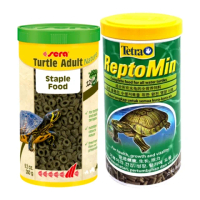 【Sera 德國】澤龜環狀飼料+Tetra烏龜條狀飼料 1L×2 澤龜.水龜.陸龜(兩棲爬蟲主食飼料 S32428+T255)
