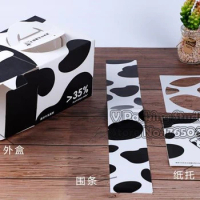 4 inch 6-inch 8-inch Cow pattern cake box, cheese cake box, Mousse baking package pastry packing boxes 80pcs/lot