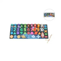 OEM SK-M94 Mainan Edukasi 7in1 Puzzle Kayu Anak Huruf dan Angka Pancing Ikan Montessori Wooden Toys 