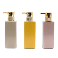 300ml gold plastic PET bottle gold pump body lotion emulsion hyaluronic shampoo hand cleansing gel skin care cosmetic packing