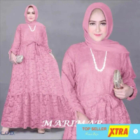 Baju Mx.Marimar gliter RO Maxi Dress Wanita brukat varian warna Kekinian Tiktok shop Fashion Muslim 