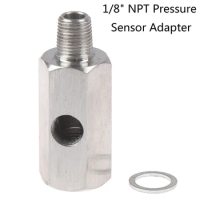1/8'' BSPT Oil Pressure Sensor Tee to NPT Adapter Turbo Supply Feed Line Meter