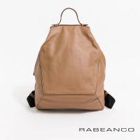 【RABEANCO】時尚系列牛皮菱形後背包(淺杏)