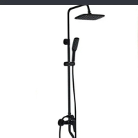 kran shower set panas dingin stainles hitam / shower colum Kotak Pipa