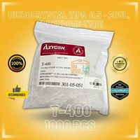 Microcrystal tips 0.5 - 20 ul, Clear, RNase DNase Free, 1000 Tips/bag | T-400 | Axygen