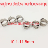 50pcs/lot High Quality stainless steel 304 10.1-11.8mm 11.8mm Single ear stepless hose hoops clamps