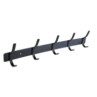 【生活King】hold掛霧黑L型5勾掛架/門後勾/掛勾(承重5kg)