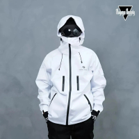 Nagoya Gorpcore Jacket Parachute Outdoor Waterproof Windbreaker White