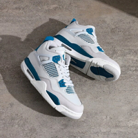 【滿千折百】NIKE 休閒鞋 AIR JORDAN 4 GS 白藍 AJ4 復刻 經典 大童 女 HF4281-141
