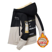 Kot berlapik bulu tebal untuk lelaki, Anorak longgar baharu Ins, pakaian Baju, gaya Korea, musim lur