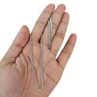 Kalung Perak 925 Model Rantai Gepeng dengan Lapisan Emas Putih