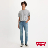 【LEVIS 官方旗艦】男 上寬下窄 512低腰修身窄管牛仔褲/淺藍染破壞加工/天絲棉/彈性 熱賣單品 28833-1274