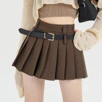 Pleated Mini Short Spring Autumn 2024 Skort A-line Skirt y2k korean harajuku Kawaii Skirts