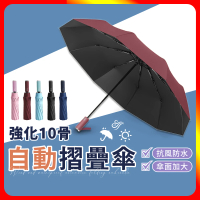 【夢巴黎】強化十骨自動折疊傘(雨傘 自動傘 折疊傘 遮陽傘 自動摺疊傘 自動雨傘)
