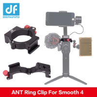 DF DIGITALFOTO ANT Adapter Extension Ring Clip with Cold Shoe for Zhiyun Smooth 4 Gimbal Mounting Microphone/LED Light/Monitor
