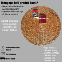 Karpet anyaman rug alas lantai aesthetic Dekorasi