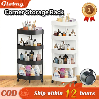 GB 4/5 Tier Corners Storage Rack Triangular Corner Rack Toilet Floor Bathroom Kitchen Shelf Punch-Fr
