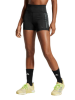 กางเกงเลกกิ้งผู้หญิง ขาสั้น 1/4 แถบ 3-Stripes Optime รุ่น JG6144 สีดำ