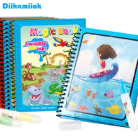 Magic Pen Water Drawing Books Coloring Book for Kids Doodle Painting Board Children Educational Toys Baby Christmas Birthday Gif
