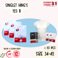Singlet Pria Hing / Kaos Dalam Cowok Putih Hings / Pakaian Dalam Pria Salur Katun Hitam Motif Dewasa