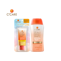 C-CARE UV Sun Protect Extra White Body Lotion SPF 50PA+++ ผลิตภัณฑ์ป้องกันแสงแดดสำหรับผิวกาย ขนาด 150ml จำนวน 1 ชิ้น แถมฟรี C-CARE Vitamin C Sun Protect Face Cream SPF 50PA+++ (Aura White) ขนาด 30ml จำนวน 1 ชิ้น