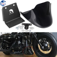 Motorcycle Accessories Unpainted Black Front Spoiler Chin Fairing Cover Fit For Harley Sportster 883 XL1200 2004-2017