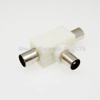10pcs TV Connector Antenna Adapter Plug TV Male to 2 TV Female Converter for Cable TV
