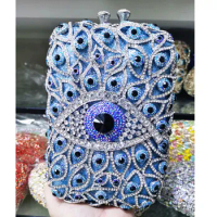 Newest Big Crystal Evening Bag Fit Into iphone Samsung Women Clutch Bag Large Wedding Party Purse Prom messenger Handbags SC513
