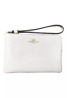Coach COACH L型拉鏈皮革手拿包 (58032) – 白色