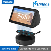 PlusAcc Battery Base for Echo Show 5 1st &amp; 2nd Gen for Amazon Alexa Wireless Show 5 Battery Charger Adjustable Stand Accessories