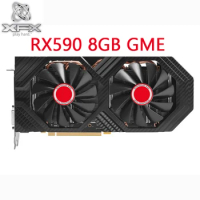 XFX RX 590 8GB GME Graphics Cards 256Bit GDDR5 For AMD RX 500 2304SP Cards RX590 GME RX 590 8G Video Card 8Pin HDMI DVI Used
