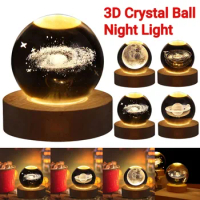 Astronomy Crystal Lights Glowing Planetary Galaxy Astronaut Ball Night Lights Bedside Light Ramadan Decoration Mood light