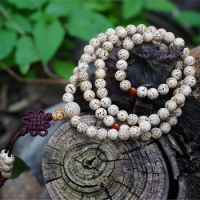 6mm * 108 * Natural Bodhi Seeds Lotus Beads Loose Mala Beads Japa Mala Prayer Bracelet or Necklace DIY Accessories White