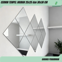 CERMIN DINDING TEMPEL (100% CERMIN ASLI) UKURAN JUMBO 25X25 CM DAN 30X30 CM KACA AESTHETIC