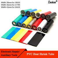 50/100/500pcs 18650/21700/26650 Lipo Battery Wrap PVC Heat Shrink Tube Precut Insulated Film Protection Cover Case Pack Sleeving
