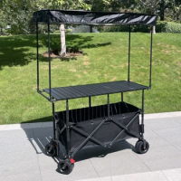 New Stall Car Adjustable Folding Camp Car Outdoor Trolley Gathering Night Market Stall Camper Trolley