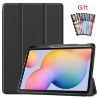 For Samsung Galaxy Tab S6 Lite 2022 Case with Pencil Holder Tri-Fold Stand Funda For TAB S6 Lite 10.4 P610 Tablet Shell