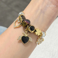 Lumina Jewels - Gelang Abu Bulat Pan Motif Perak Titanium