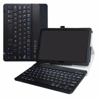 For 10.0" Huawei MediaPad M5 Lite 10-In Android Tablet Removable Bluetooth Keyboard Case,Portable Folding Stand Pu Leather Cover