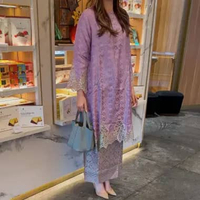 Lausboutique-Tunik Jeng-Gradasi Lace Series-Tunik Bordir Handmade Gradasi lilac