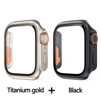 2pcs Watch Case For apple watch Series 9 8 7 6 5 4 3 41MM 45MM 40MM 44MM 38MM 42MM Change To Ultra Universal Watch Film Cover