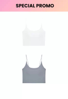 Kiss & Tell 2 Pack Premium Alaia Seamless Ice Silk Bralette Inner Top in White and Grey