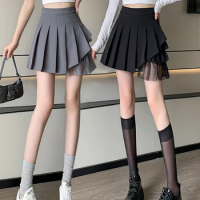 Pleated 2024 Spring Summer Sexy Skort A-line Mini Short Skirt y2k korean harajuku Kawaii Skirts