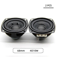 2Pcs 68mm 2.5 inch internal magnetic speaker 4 Euro 10W bass multimedia speaker speaker 10W small speaker with fixing hole