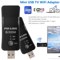 300Mbps USB TV WiFi Dongle Adapter Universal Wireless Receiver 2.4Ghz Network Card RJ45 WPS Repeater for Samsung Sony Smart TV