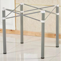 優樂悅~折疊桌腳架正方形可折疊大圓桌電腦桌玻璃桌架四方桌鋼化桌支架升