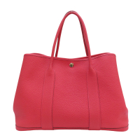 【二手名牌BRAND OFF】HERMES 愛馬仕【再降價】糖果紅色 Negonda牛皮 Garden Party 36 手提包 銀扣 T刻