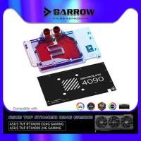 Barrow GPU Water Cooler Block For ASUS TUF RTX 4090 O24G/24G GAMING Graphics Card,VGA Cooler With Backplate,BS-AST4090-PA